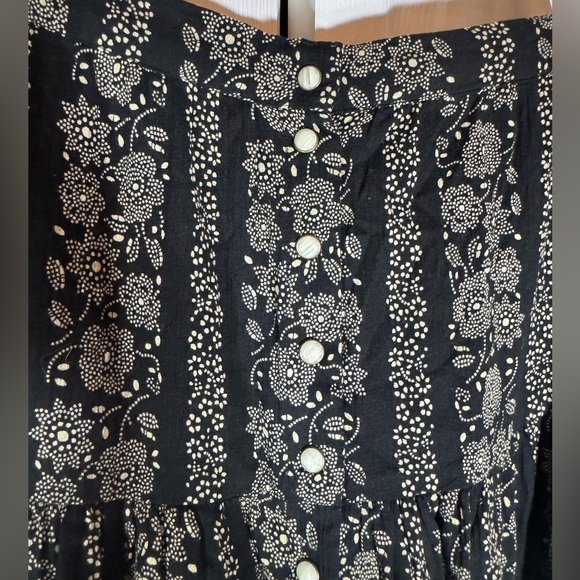 THE GREAT. Black and Cream Floral Maxi Skirt - Picture 4 of 13